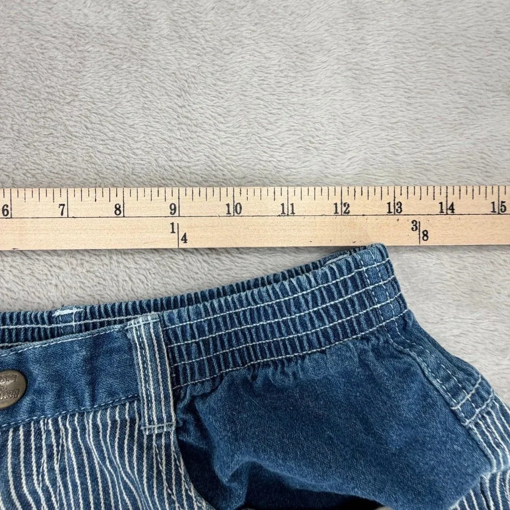 Vintage Tom & Jerry Mens XL Blue Hickory Stripe Denim Shorts Preowned Stains